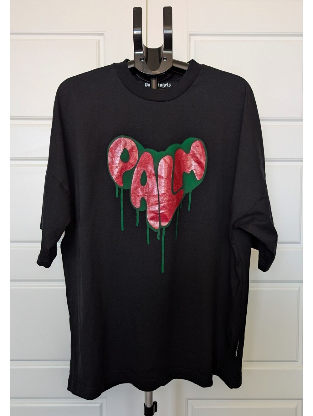 Palm Angels Streetwear Glitter Spray Heart Shirt sz Medium Guaranteed Authentic!